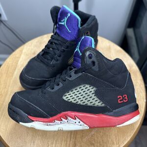 Nike Air Jordan 5 Retro Top 3” Black Fire Red Metallic Grape CZ2990-001 Size 11c
